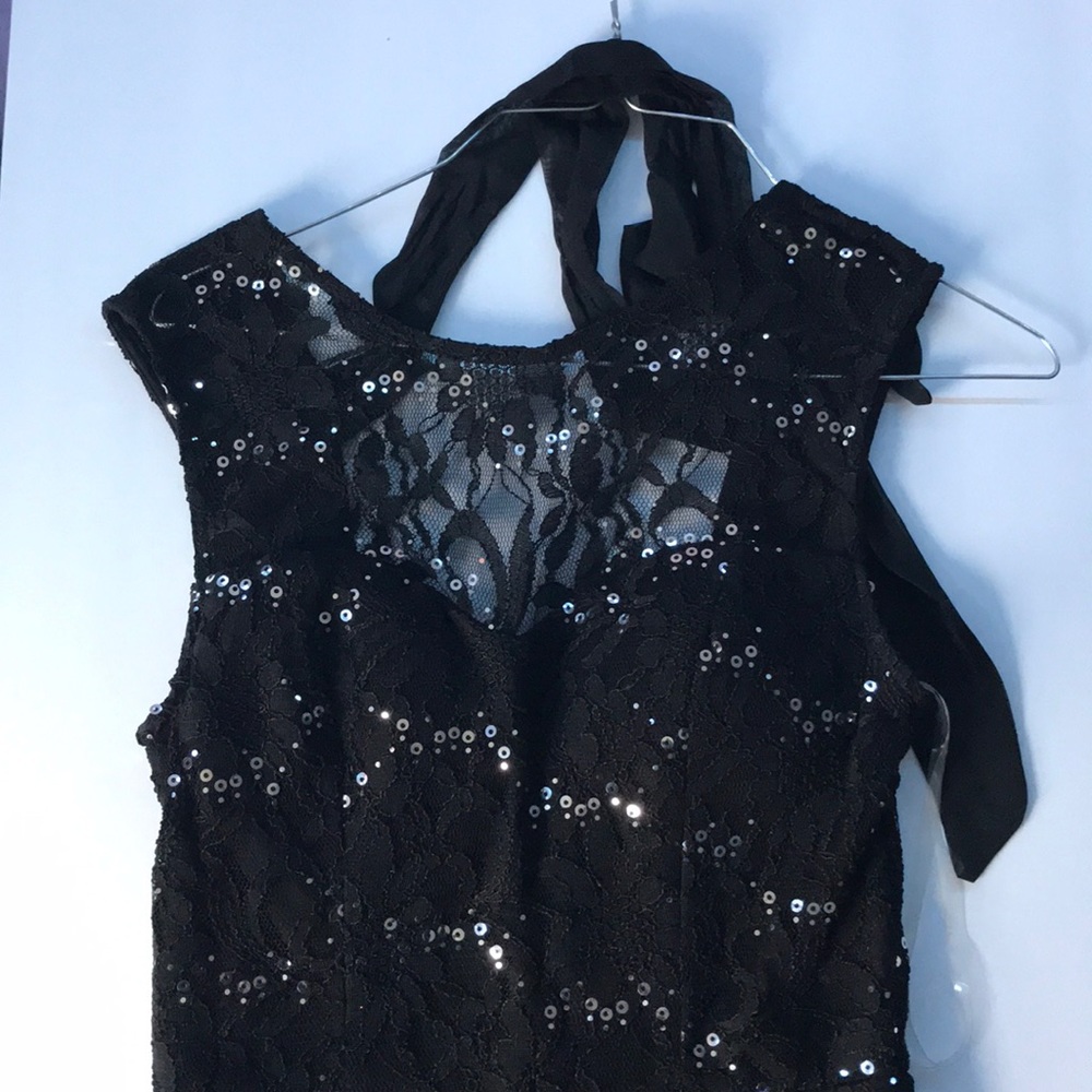 Black and sparkly mini dress